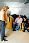 Cock starved bitch getting fucked by two unpredictable intensify bisexual guys