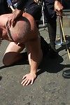 Slave joyous gets tied up, dominated and fucked outdoor in set forth