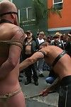 Slave joyous gets tied up, dominated and fucked outdoor in set forth
