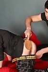 Tasty teen ass gets spanked while an obstacle sponger gives head
