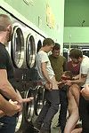 Jayden Ellis is turned into a cum whore at one\'s disposal a local laundromat