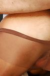 Hot co-worker weighty legjob without taking off tan pantyhose right at work