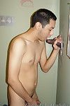 Horny guy sucking strong dick in gay gloryhole action