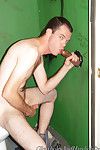 Saleable guy sucking strong Hawkshaw in cheerful gloryhole action