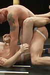 Huge-dicked meat god takes on dispirited shine in a brutal footing ending in a flaming victory fuck for the winner coupled with total humiliation for the loser.