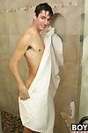 Nathan steps into get under one\'s shower revealing his hot, toned body and showcases every inch of it for get under one\'s camera. He even uses a big knick-knack which pleasures him as a result much he shoots a huge load before rinsing himself off.