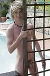 Outdoors: Handsome Hunk Gives Cock-Slut Blond A Never-To-Be-Forgotten Poolside Raw Slamming!