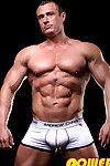 There is a new guy in town. He is long, lean, hard, coupled with cool, coupled with he!s here to show you slay rub elbows with ropes. More specifically, we might say he is here to show you HIS rope. And more. MuscleHunks.com musclehound fans are likely to