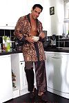 Hunky Marcello makes his own cream with his morning coffee