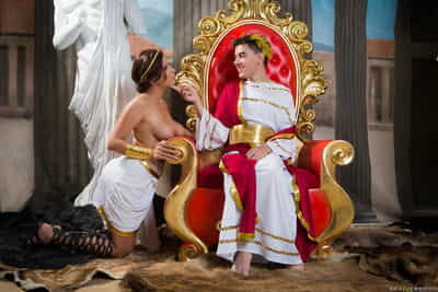 Breasty babe Ayda Swapper role plays Cleopatra whilst smokin