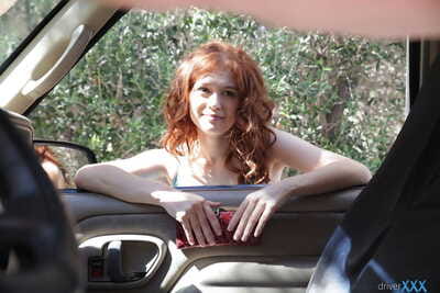 Moist redhead with insignificant scones Alice Unproven attains a trek & a backseat creampie