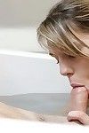 Gorgeous blond babe cindy has intercourse her boyish sub in the bath