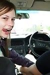 Nice-looking sprightly beata undine getting screwed raw in the car
