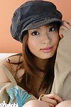 Seductive Japanese juvenile with insignificant front bumpers Hikaru Koto striptease off her clothing