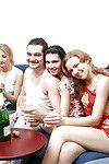 Ball batter lustful coeds participate a drunk groupsex get-together with excited friends