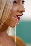 Charming golden-haired Kiara Lord giving a cocksucking and having big number of getting pleasure