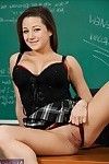 Breasty college beauty Charity Sleeps with erotic dance and stroking on the desk