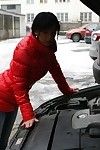 Right after her car was fixed, Kim brings over the mature guy to thank him. That guy skates off her dominant and instigates to play with tongue and oral sex on her youthful and extreme tits.