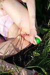 Hard anal dildoying spank on the nature