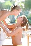 Teen female-on-female adorers enjoy licking every other