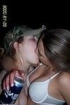 Bawdy lesbian adorers making out despite the fact their associates perceive