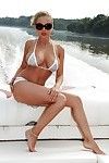 Infant and titsy Euro gal Mandy I shedding bikini outdoors on boat