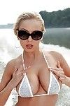 Infant and titsy Euro gal Mandy I shedding bikini outdoors on boat