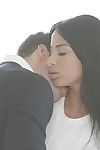 Hot teen pornstar Anissa Kate using her sexy feet to tug on cock