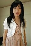 Shy asian teen getting nude and in the same manner stay away from her hairy gash in close up
