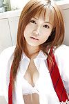 Adorable asian schoolgirl Reika Shina stripping not present her unalterable