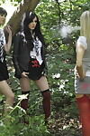 Prostitutes Carole Hunt- Jen Bailey & Samantha Bentley fight half bare in the woods