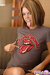Extreme Diddylicious flashes damp panty upskirt & sheds t-shirt to tease topless