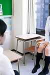 Dirty Japanese schoolgirl catches cock juice exactly after teachers doggy style drill