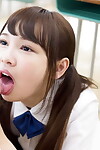 Miniature Japanese schoolgirl gains phallus juice on her tongue during the time that swallowing her teachers phallus