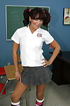 Thin dark brown in schoolgirl uniform Audrianna looks purely consummate