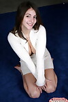 Adolescent teen example Karas Handfull is all tease in a short suit
