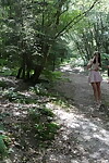 3 nubiles walking in the woods discern a restrained chap and take his dick in mouth