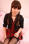 Schoolgirl with captain\'s daughter ears Helen G goes topless & location in strings and nylons