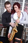 Rounded redhead with biggest a-hole Yuffie Yulan attains rammed by her saxophone professor