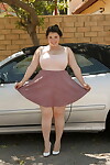 Rounded girlfriend Carolina Munoz shows her obese gazoo and lacy white undies