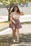 Rounded girlfriend Carolina Munoz shows her obese gazoo and lacy white undies