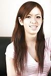Asian teen Harumi Matsuda undressing and exposing her honey pot