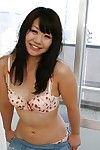 Asian teen Waka Moritani undressing and exposing her pussy to deterrent