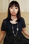 Asian teen Misato Uemoto undressing and exposing her wet hairy cunt