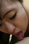 Fatty asian teen gives a blowjob and gets her shaved gash nailed
