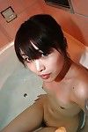 Asian teen Kei Ikegiri exposes her chattels while taking shower and clear out