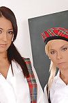 Two sexy girls about instructor uniform getting their twats and butts fucked