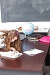 Teen schoolgirl Rebel Lynn deepthroating teacher blarney while giving blowjob