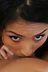 Latina teen Giselle Mari deepthroats dick and gets cum on face