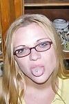 Nerdy fairy-haired angel amplifies uncovered and makes a massive penis burst ball batter